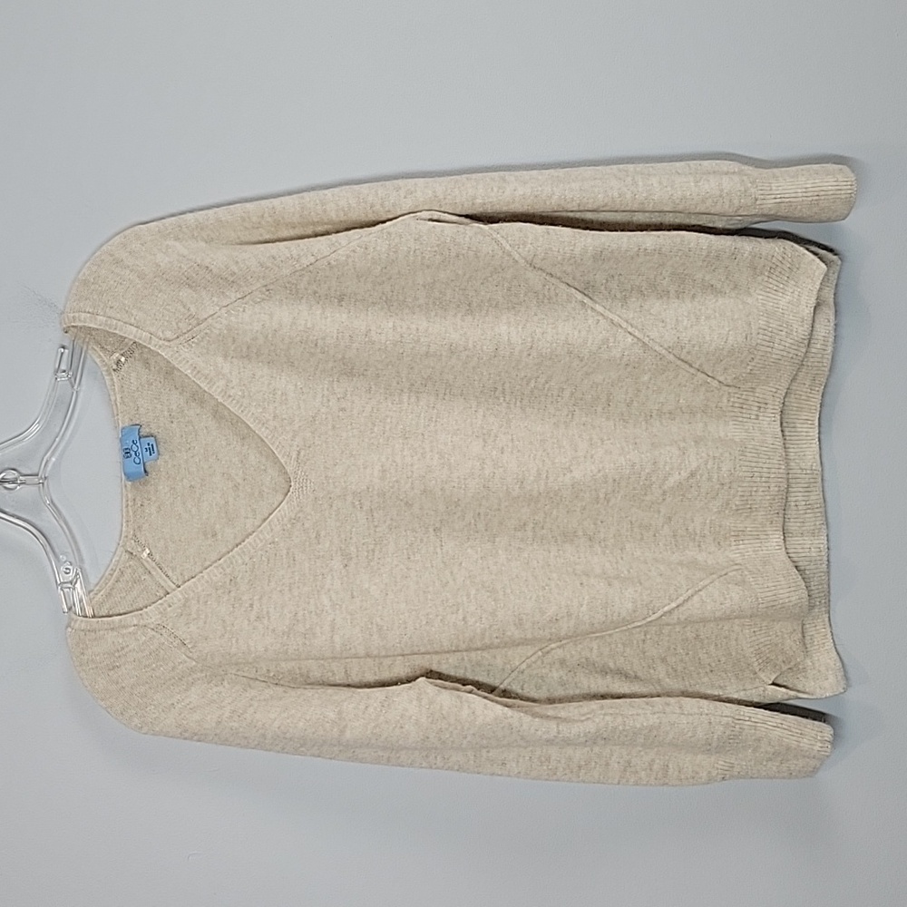 CeCe Soft Beige V-Neck Sweater